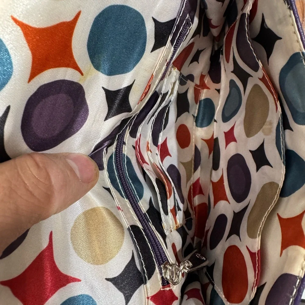 Grace Adel Purple Leather Clutch Bag - Picture 3 of 4